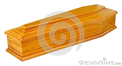 Wooden coffin Stock Photo