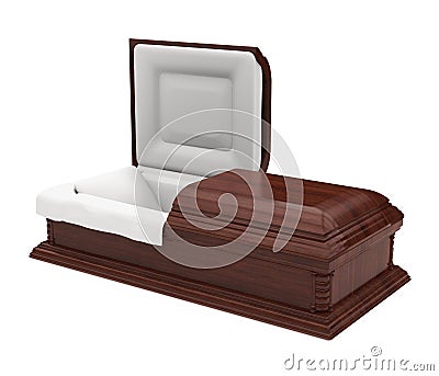 Wooden Coffin Isolated Stock Photo