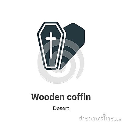 Wooden coffin vector icon on white background. Flat vector wooden coffin icon symbol sign from modern desert collection for mobile Vector Illustration