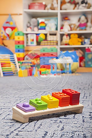 Wooden color toy Stock Photo