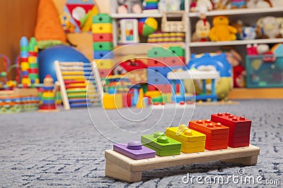 Wooden color toy Stock Photo