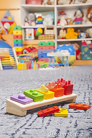 Wooden color toy Stock Photo