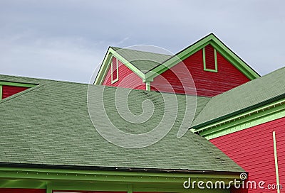 Wooden colorful house Stock Photo