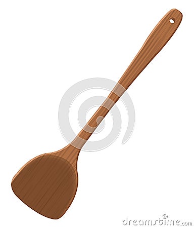 Wooden cooking spoon, icon Vector Illustration