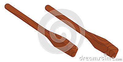 Wooden cooking stick, icon Vector Illustration