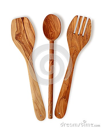 Wooden cooking utensils Stock Photo