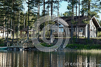 Wooden cottage Stock Photo