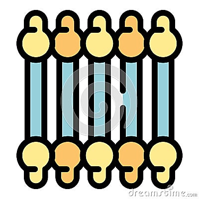 Wooden cotton swabs icon vector flat Stock Photo