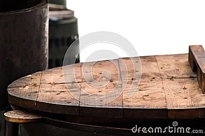 Wooden cover pan Stock Photo