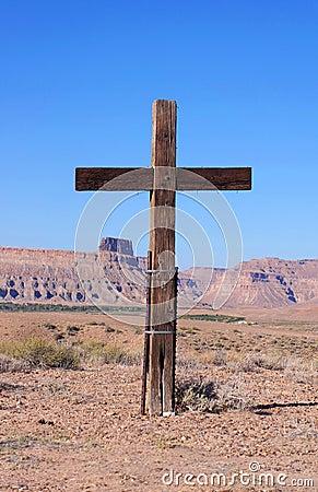 Wooden Cross Stock Photo