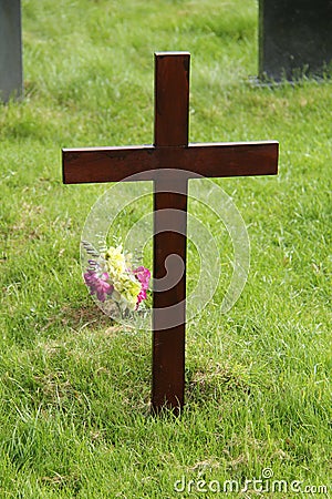 Wooden Cross. Stock Photo