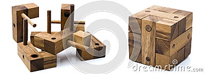 Wooden cube Stock Photo