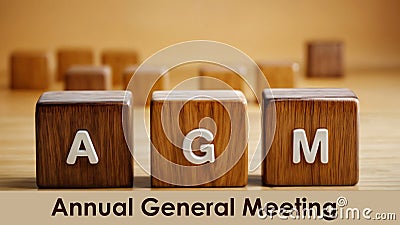 Wooden cube blocks of acronym AGM text word annual General Meeting Stock Photo