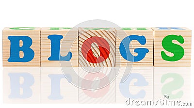 Wooden cubes with letters Stock Photo