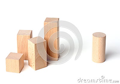 Wooden cubes (racism) Stock Photo