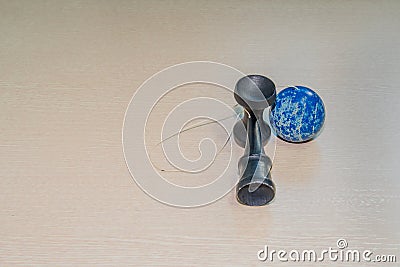 Wooden cup and ball toy Stock Photo