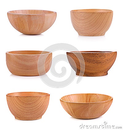 Wooden cup isolated on white background Stock Photo