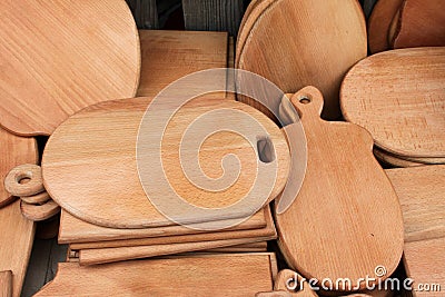 Wooden cutting boards Stock Photo