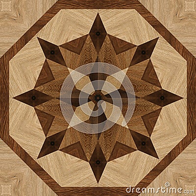 Tiles, wooden geometric shapes,Decorative texture floor wood tile Stock Photo