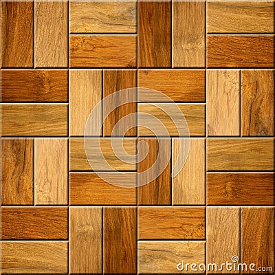 Wooden decorative tiles - cassette floor - Continuous replication Stock Photo