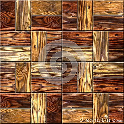 Wooden decorative tiles - cassette floor - Continuous replication Stock Photo