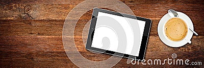 Wooden desktop tabletop view break concept Stock Photo