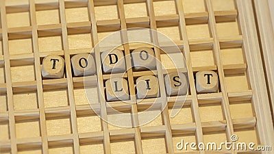 wooden dice todo list Stock Photo