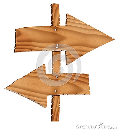 Wooden direction sign Stock Photo