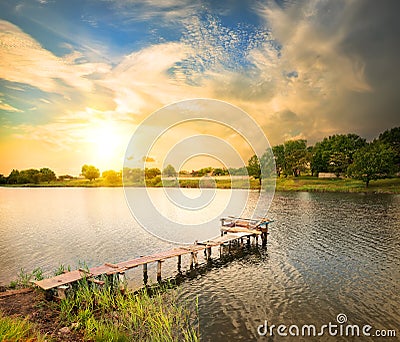 Wooden dock Stock Photo