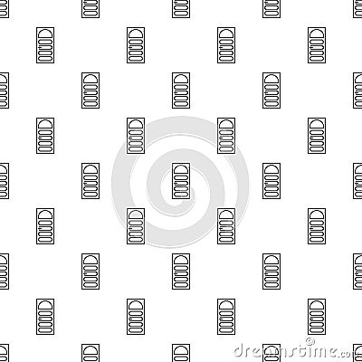 Wooden door and arched glass pattern, simple style Vector Illustration