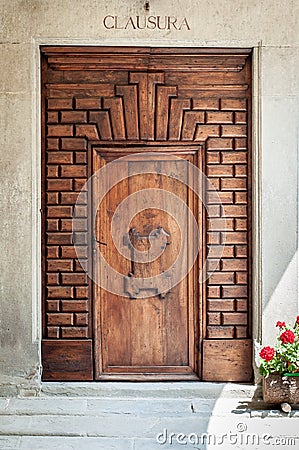 Wooden door. carved wooden door. Editorial Stock Photo