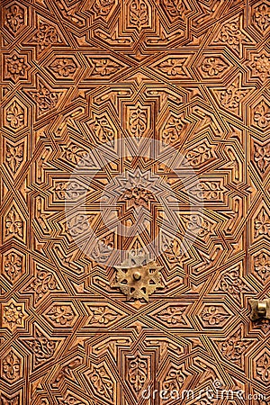 Wooden door. Detail. Marrakesh . Morocco Stock Photo