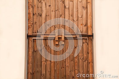 Wooden door latch Stock Photo