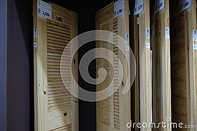 Wooden door in various styles Stock Photo