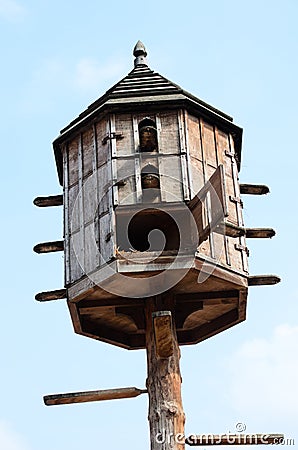 Wooden dovecot Stock Photo