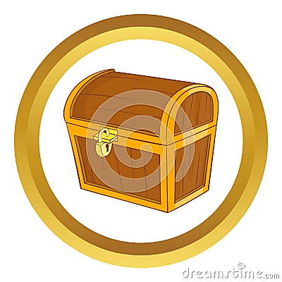 Wooden dower chest vector icon Vector Illustration