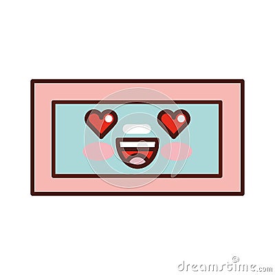 Wooden drawer kawaii character Vector Illustration