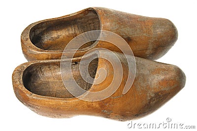 Wooden Dutch Clogs Stock Photo