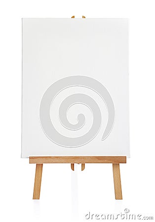 Easel with blank canvas Stock Photo