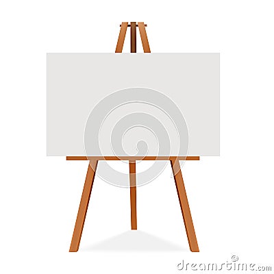wooden easel canvas blank space ready your advertising presentation vector mock up illustration eps 70386456