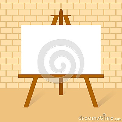 Wooden easels with canvas Vector Illustration