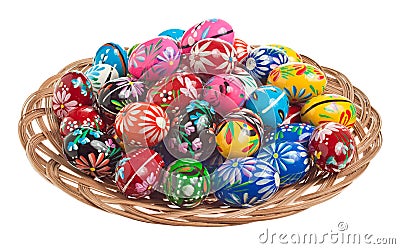 Wooden Easter Eggs arrangement Stock Photo