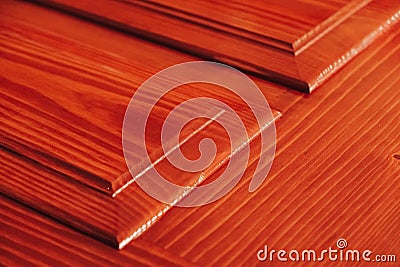 Wooden elements of mahogany varnished as a background texture Stock Photo