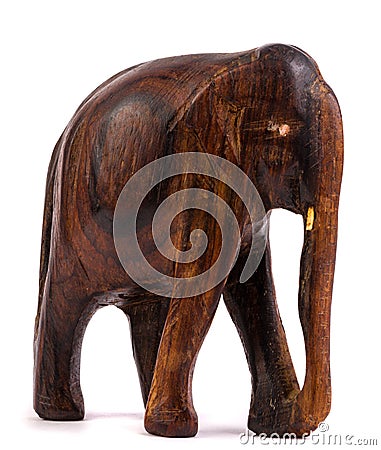 Wooden elephant figurine Stock Photo
