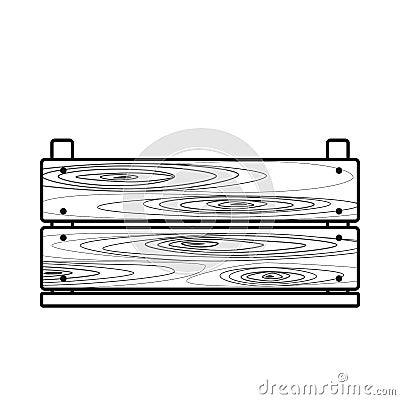 Wooden empty crate Vector Illustration