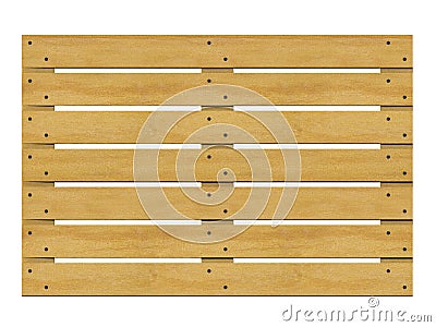 Wooden euro-pane top view isolate on white background. 3d illustration. Cartoon Illustration