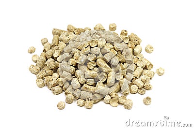 Wooden extruded pellets Stock Photo