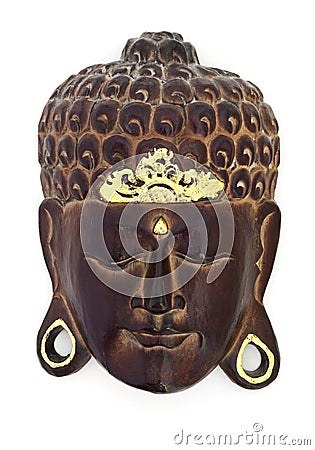 Wooden Face Mask Stock Photo