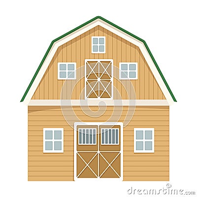 Wooden farming barn Vector Illustration