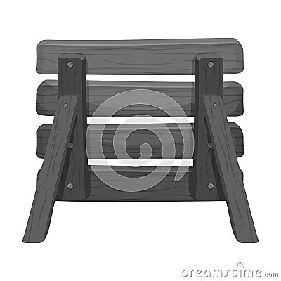 Wooden fence, barikadda.Paintball single icon in monochrome style vector symbol stock illustration web. Vector Illustration